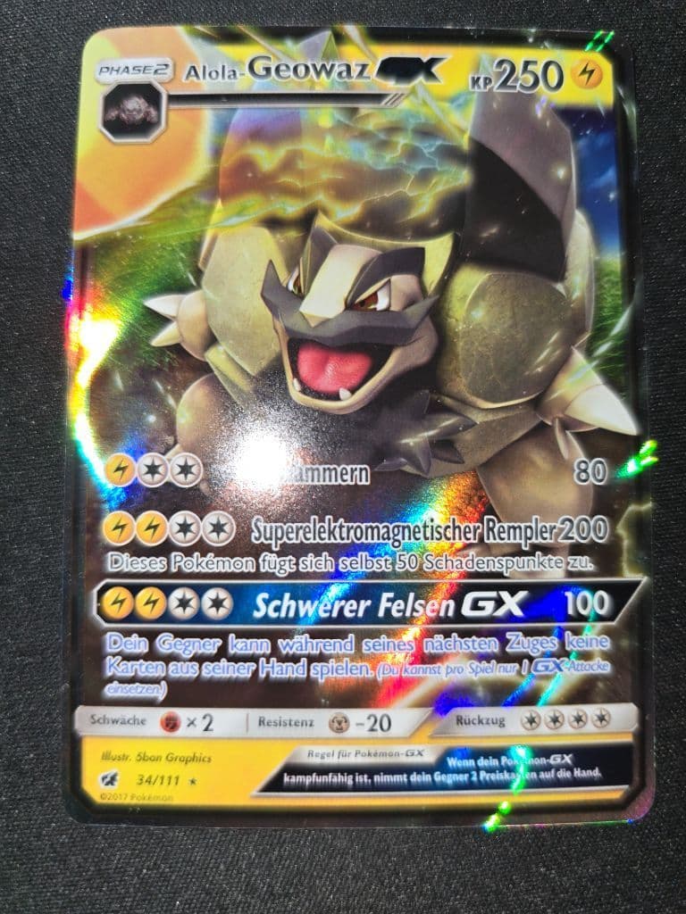 Alola-Geowaz GX 34/111 Nacht in Flammen (Burning Shadows) trading card