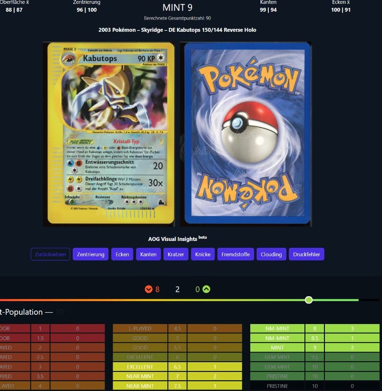 Kabutops - 150/144 - Skyridge - Reverse Holo - (DE)