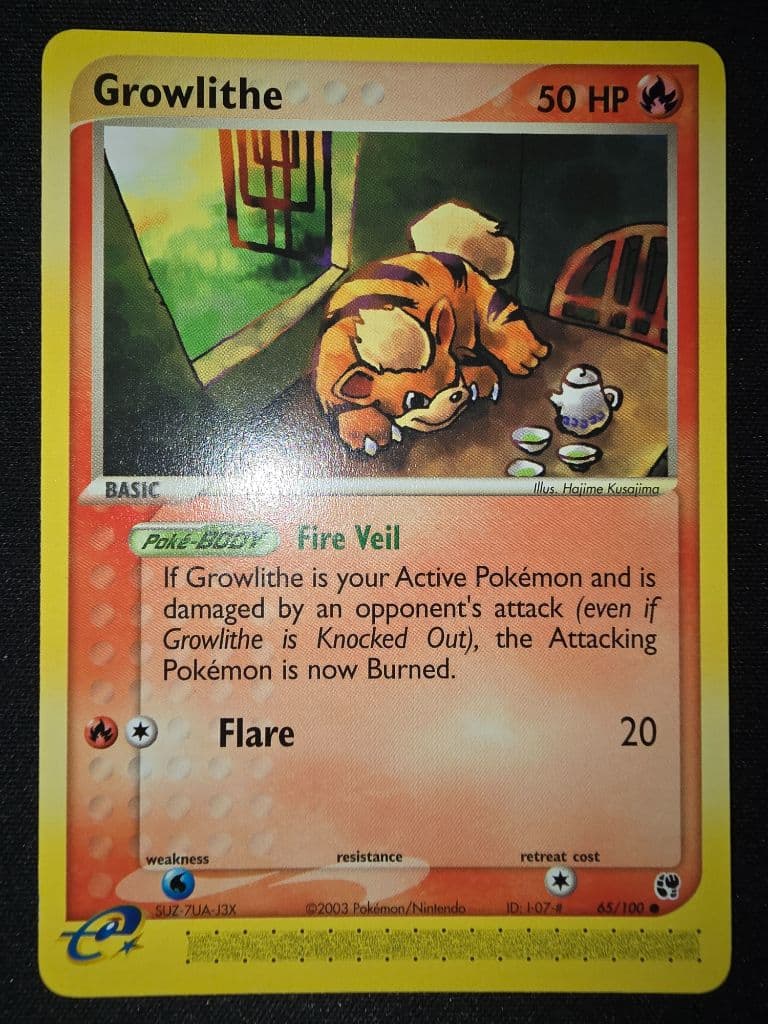 Growlithe 65/100 EX Sandstorm trading card