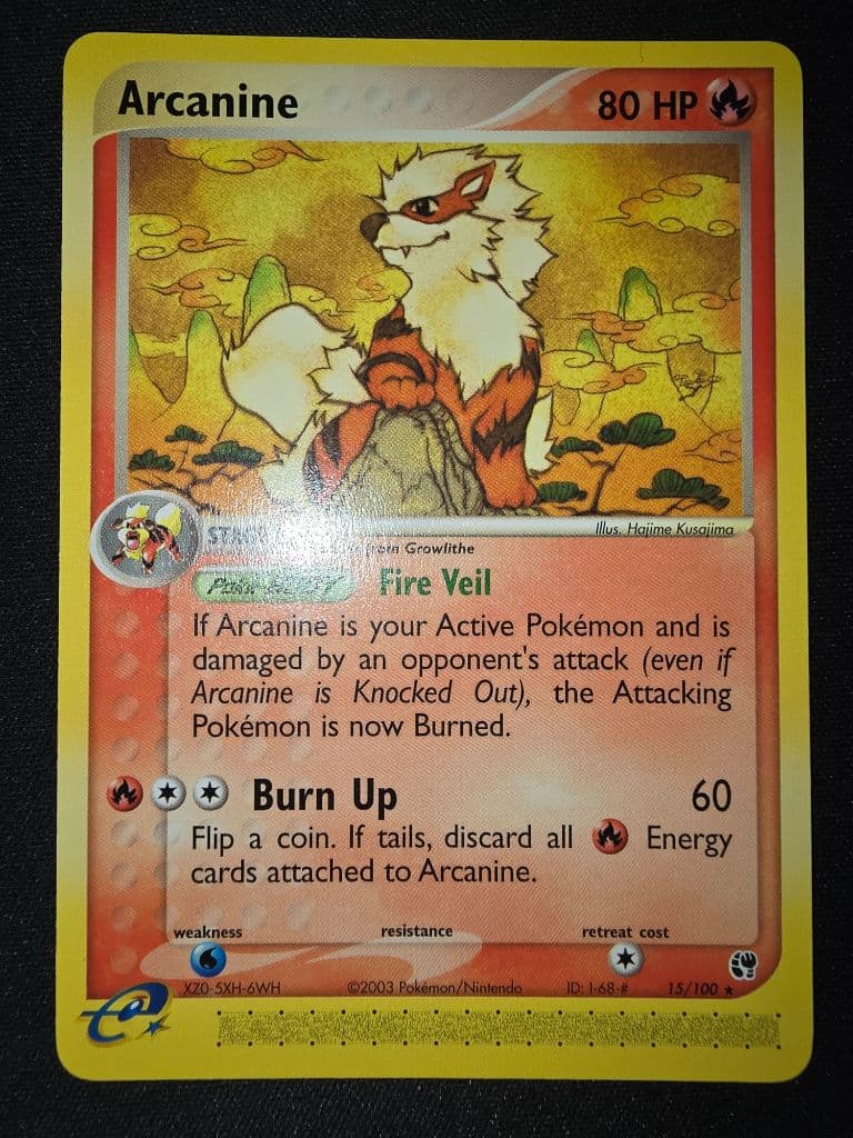 Arcanine 15/100 EX Sandstorm trading card