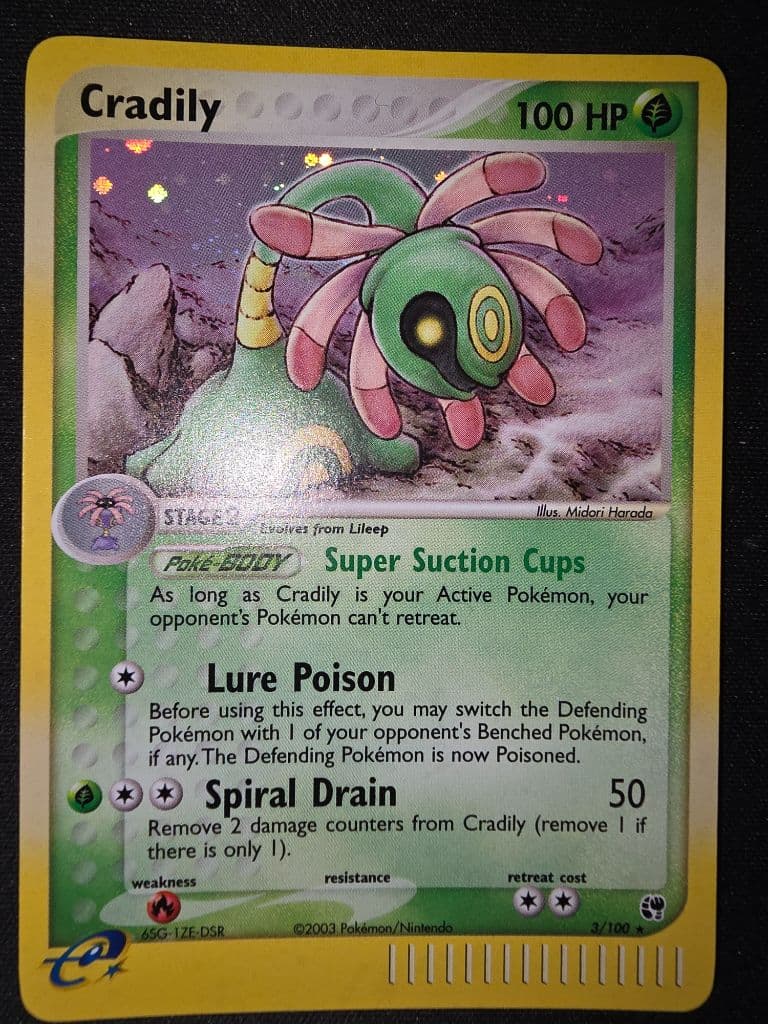 Cradily 3/100 EX Sandstorm trading card