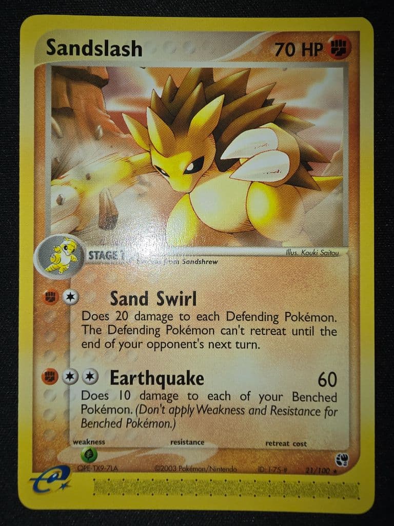 Sandslash 21/100 EX Sandstorm trading card