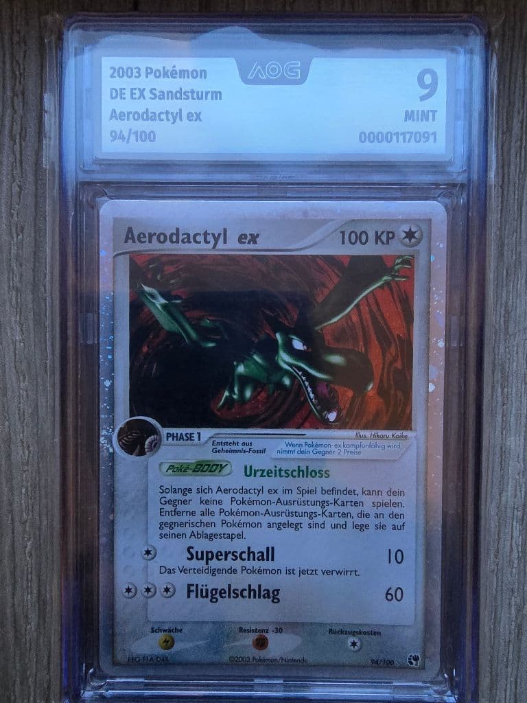 Aerodactyl ex 94/100 EX Sandsturm trading card