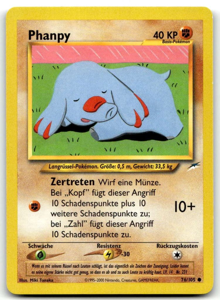 Phanpy 76/105 Neo Discovery trading card