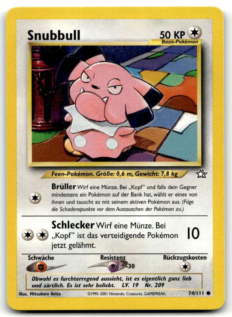 Snubbull 74/111 Neo Genesis trading card