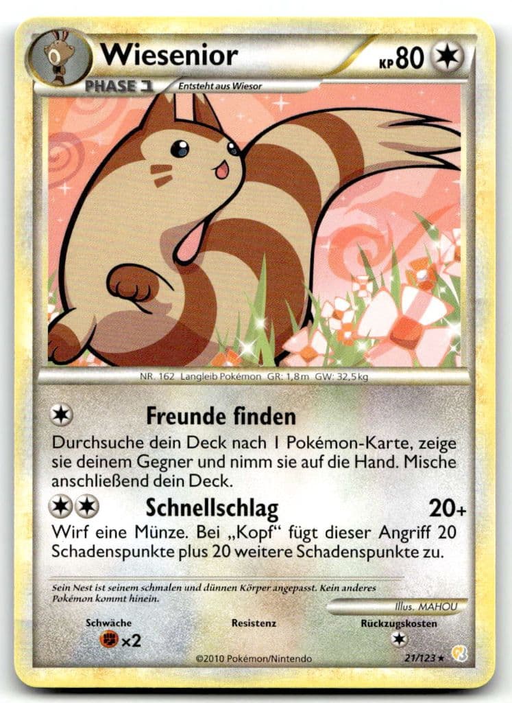Wiesenior 21/123 HeartGold & SoulSilver trading card