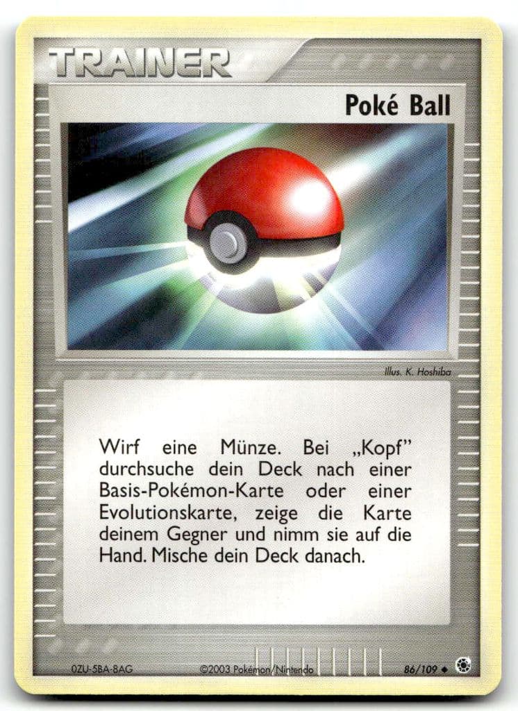 Poké Ball 86/109 EX Rubin & Saphir trading card