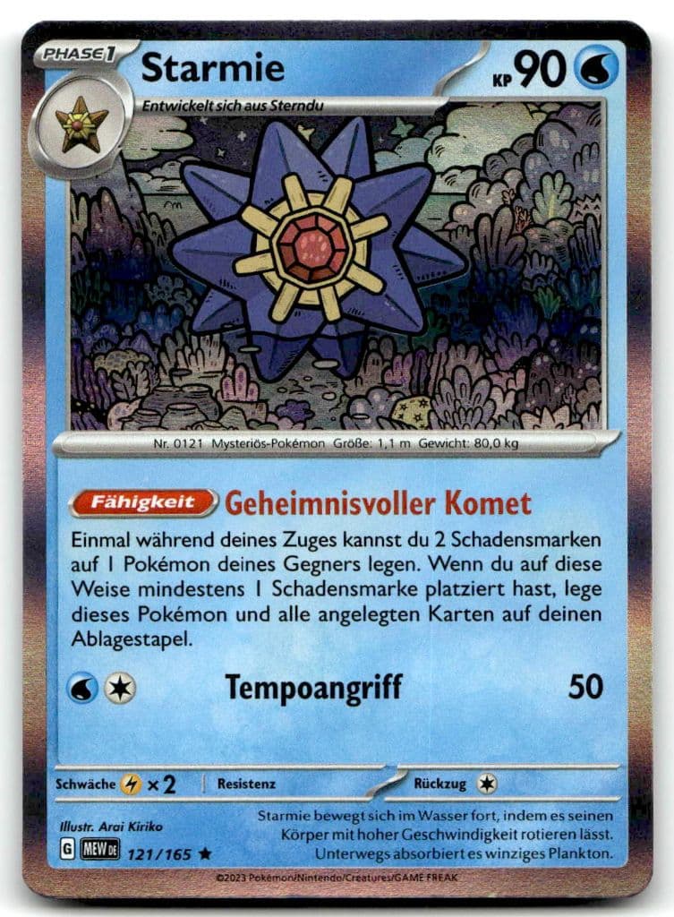 Starmie 121/165 Karmesin & Purpur – 151 trading card
