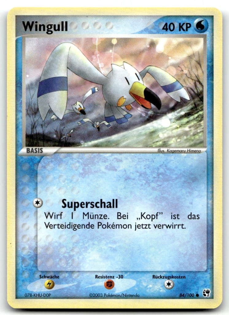 Wingull 84/100 EX Drache trading card