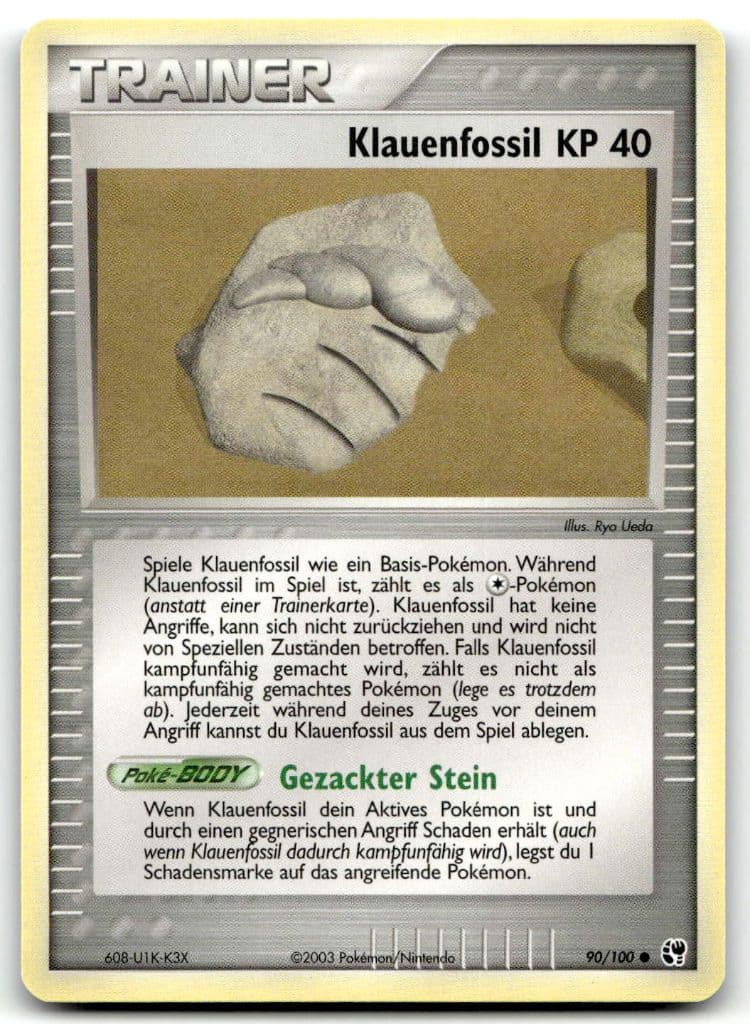 Klauenfossil 90/100 EX Sandsturm trading card