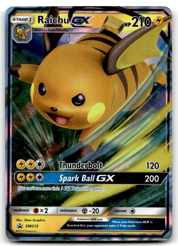 Raichu GX SM213 SM Black Star Promos trading card