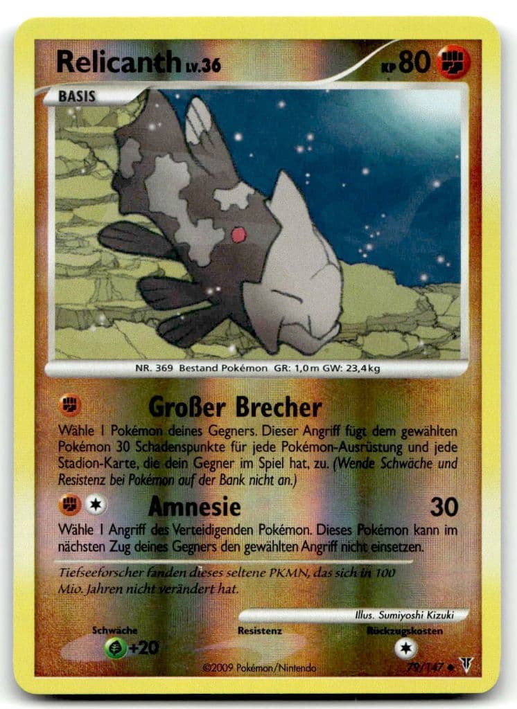 Relicanth 79/147 Aufstieg der Rivalen trading card