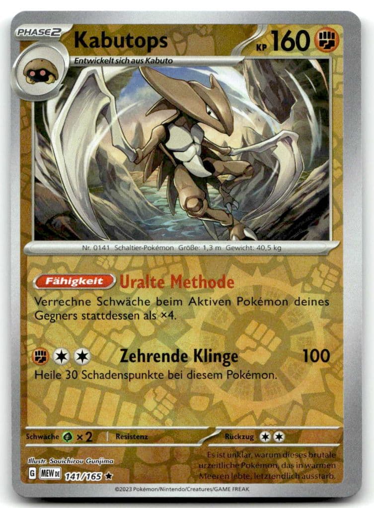 Kabutops 141/165 Karmesin & Purpur—151 trading card