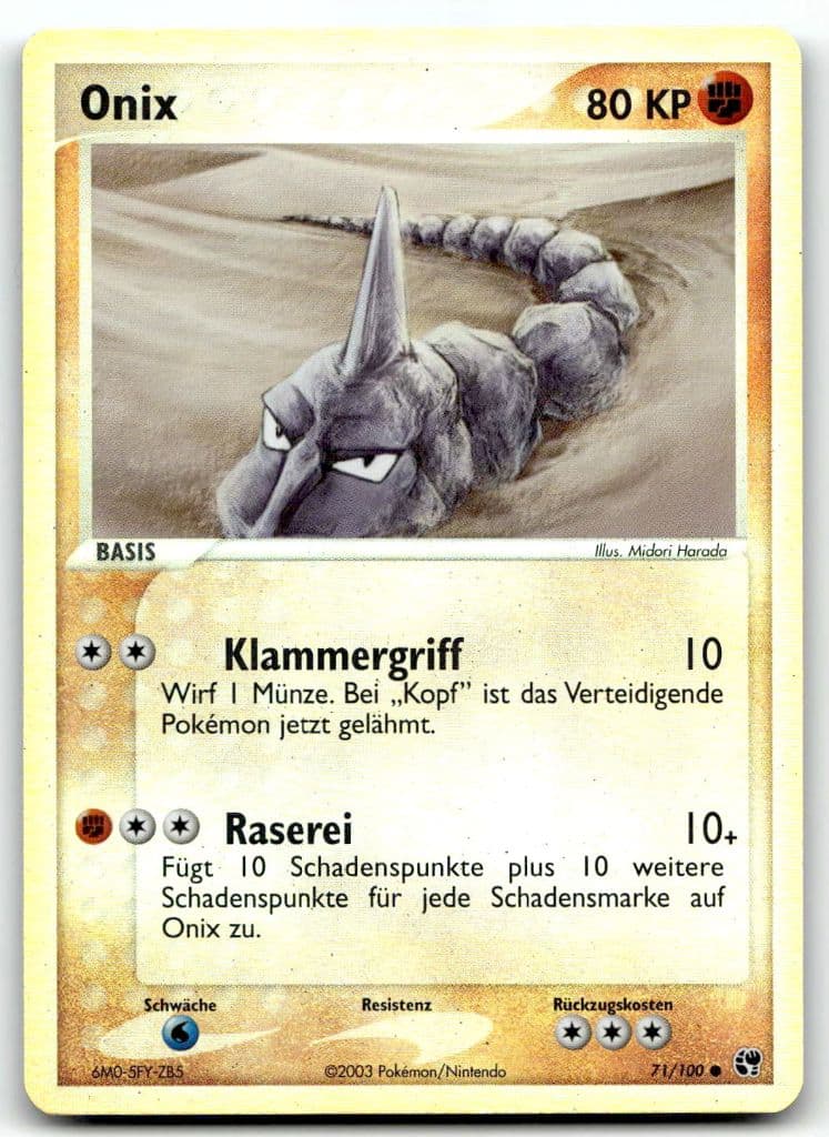 Onix 71/100 EX Rubin & Saphir trading card