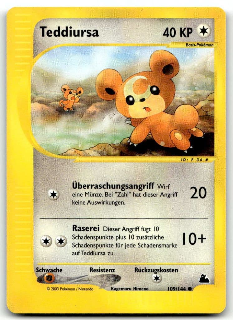 Teddiursa 109/144 Skyridge trading card