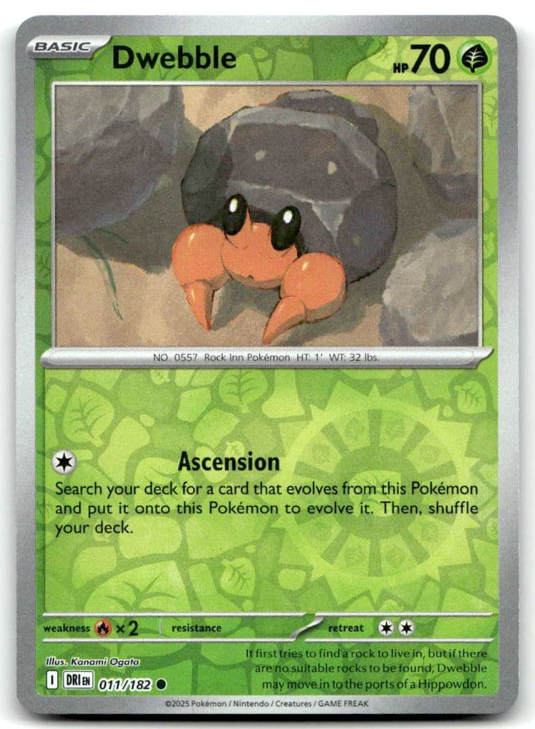 Dwebble 011/182 Destined Rivals trading card
