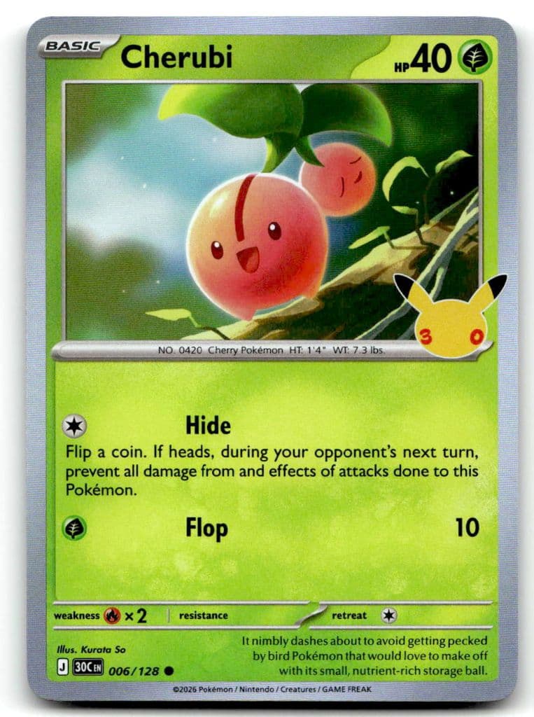 Cherubi 006/128 Pokémon 30th Anniversary Collection trading card