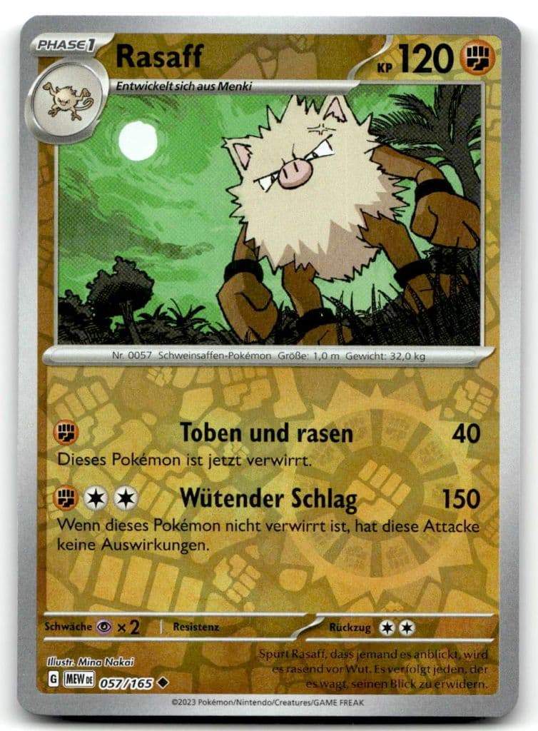 Rasaff 057/165 Karmesin & Purpur – 151 trading card