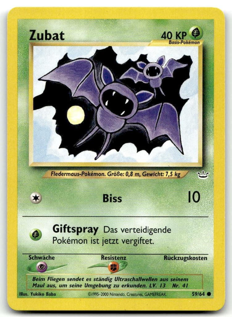 Zubat 59/64 Dschungel trading card
