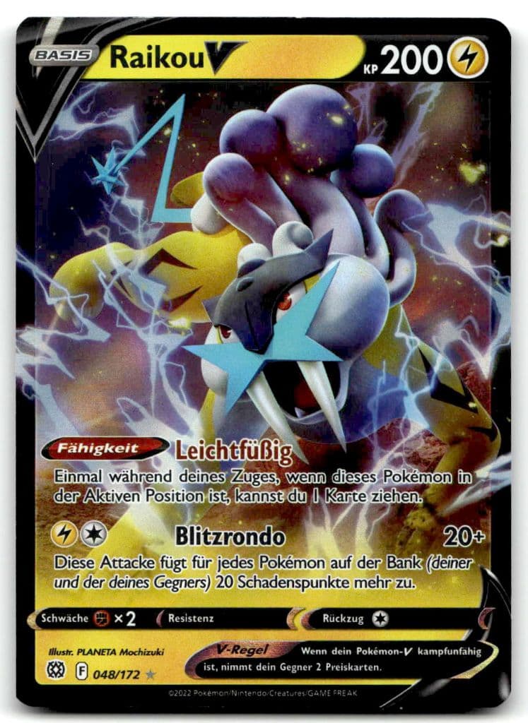 Raikou V 048/172 Strahlende Sterne trading card