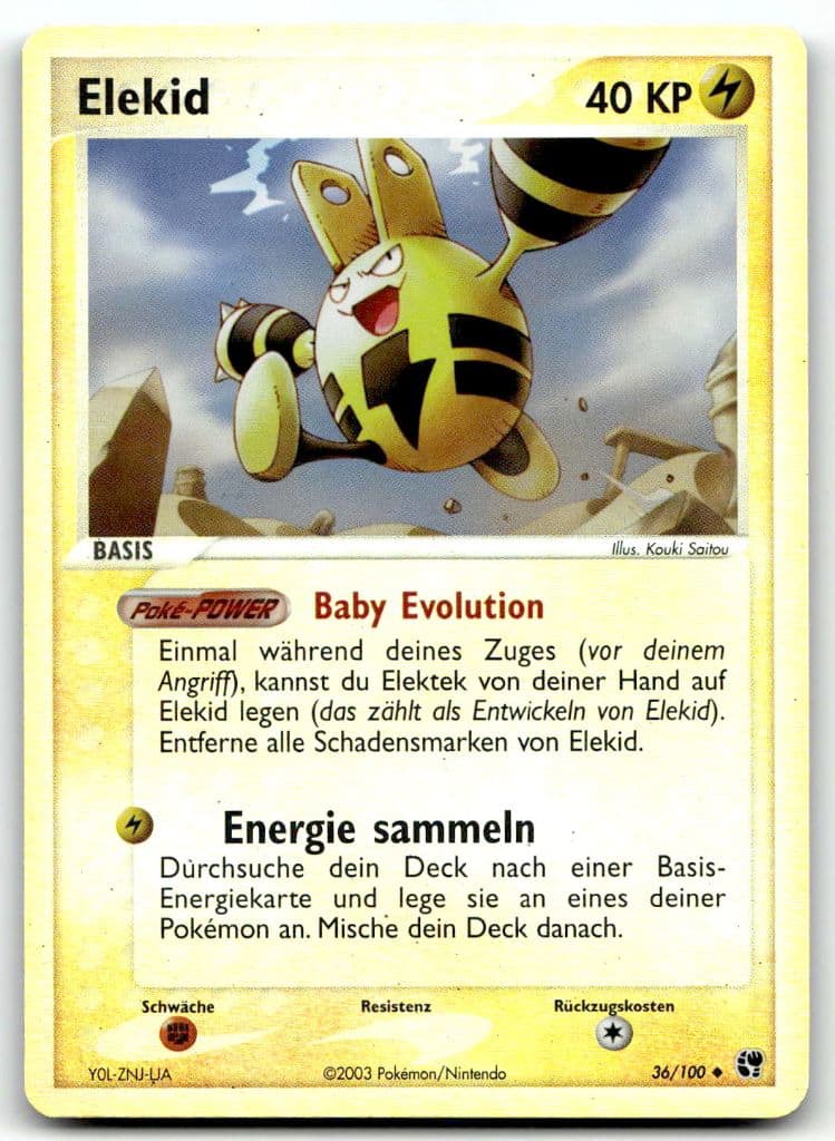 Elekid 36/100 EX Sandsturm trading card