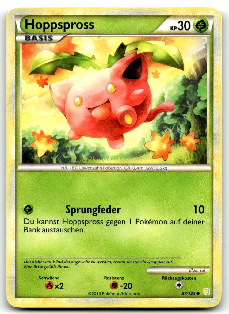 Hoppspross 67/123 HeartGold & SoulSilver trading card