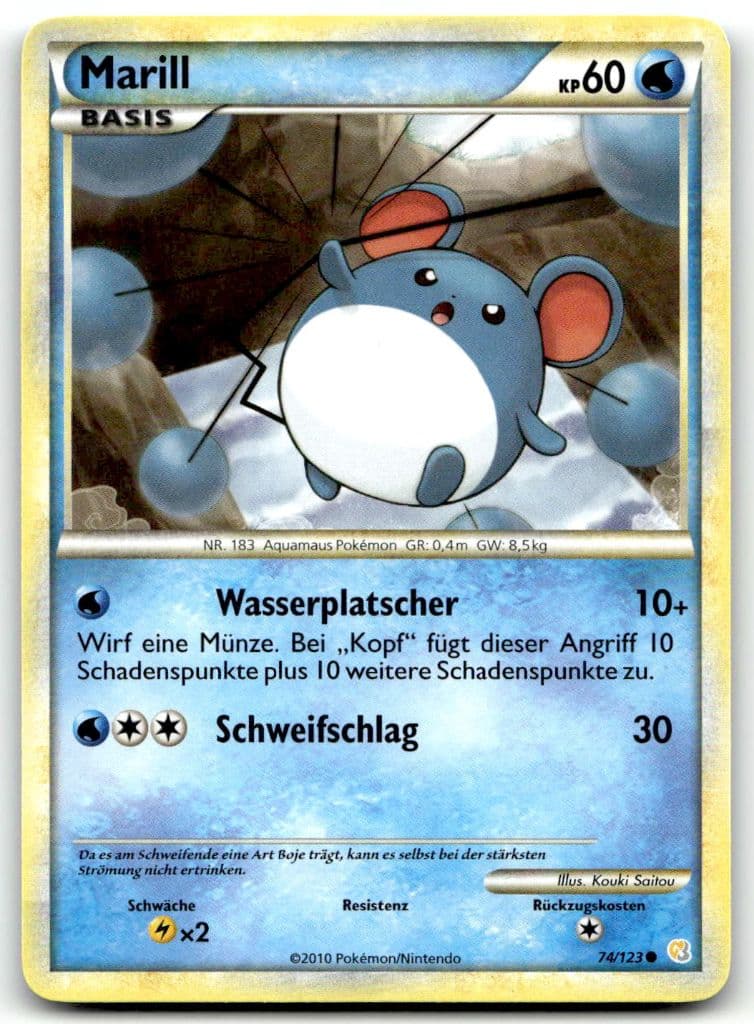 Marill 74/123 HeartGold & SoulSilver trading card
