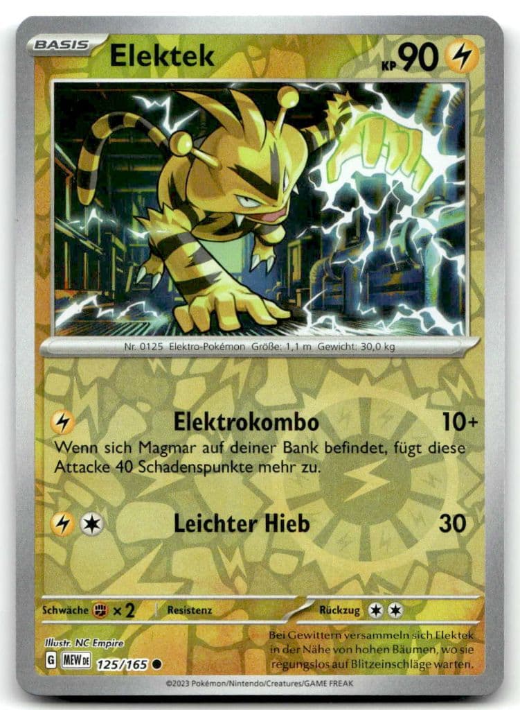 Elektek 125/165 Karmesin & Purpur – 151 trading card