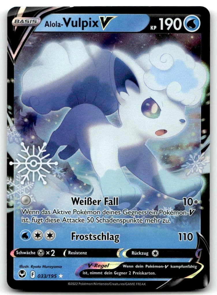 Alola-Vulpix V 033/195 Silberne Sturmwinde trading card