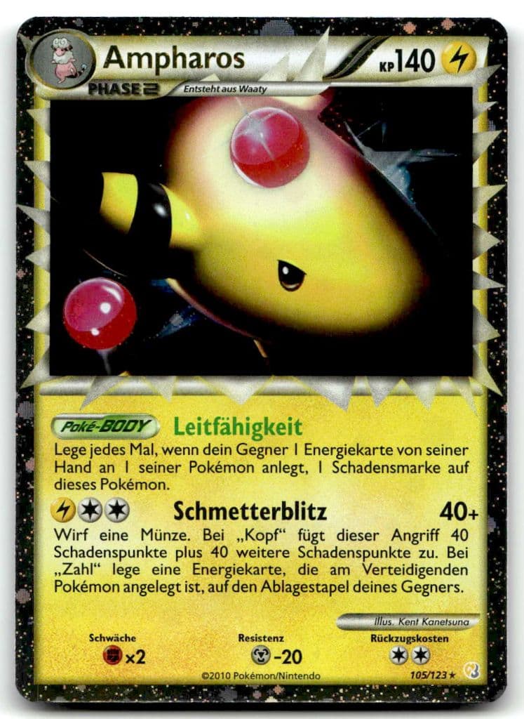 Ampharos 105/123 HeartGold & SoulSilver trading card