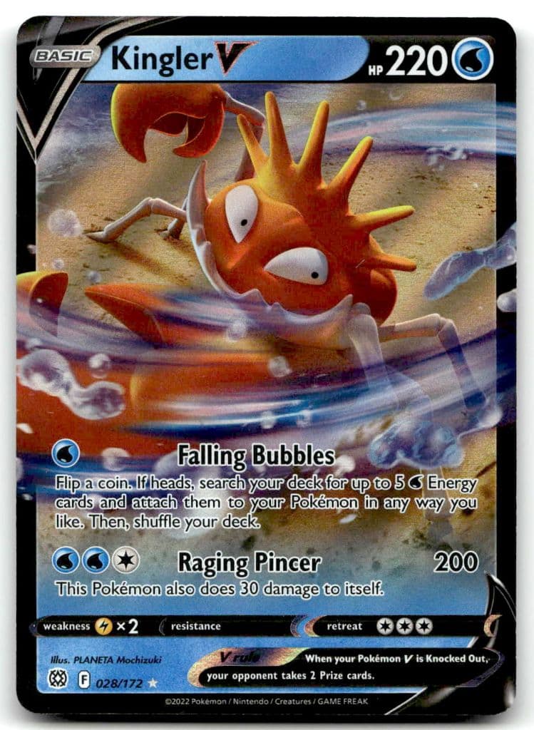 Kingler V 028/172 Brilliant Stars trading card