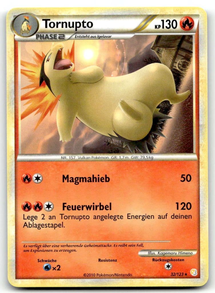 Tornupto 32/123 HeartGold & SoulSilver trading card