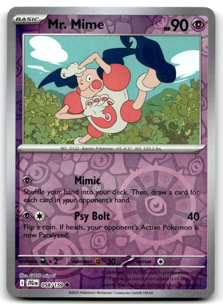 Mr. Mime 058/159 Journey Together trading card