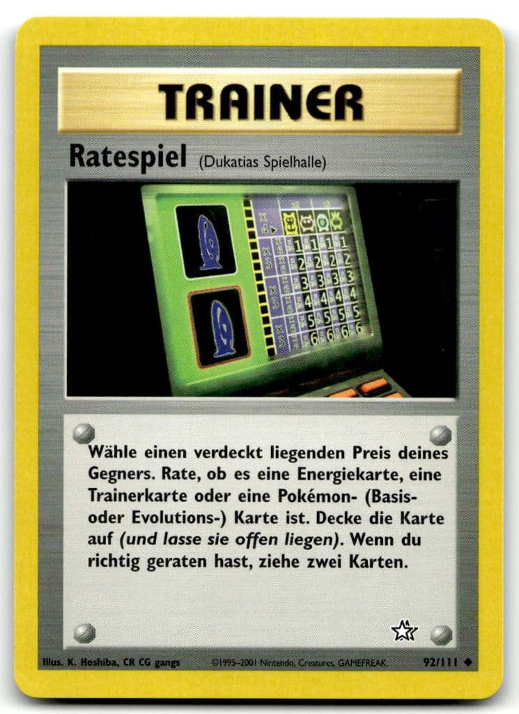 Ratespiel 92/111 Neo Genesis trading card