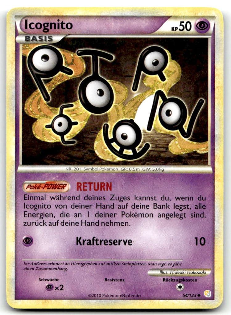 Icognito 54/123 HeartGold & SoulSilver trading card
