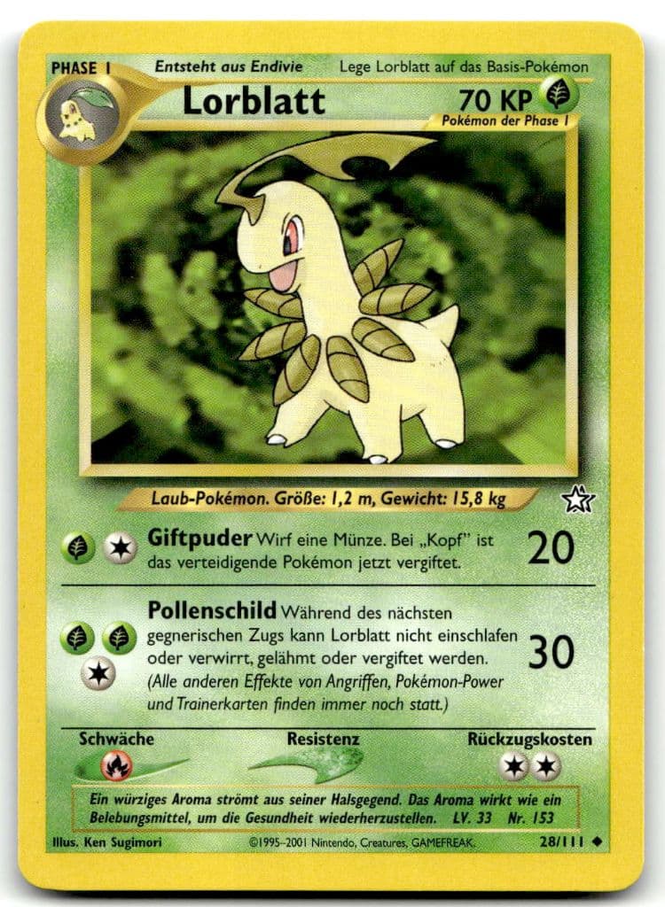 Lorblatt 28/111 Neo Genesis trading card