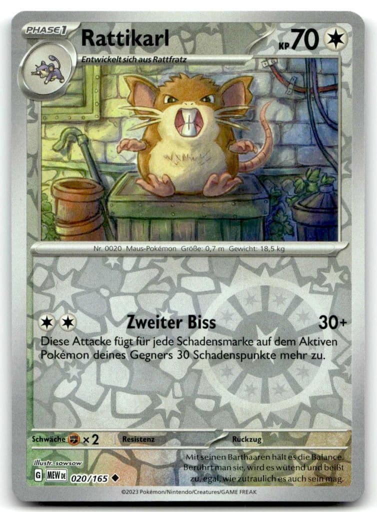 Rattikarl 020/165 Karmesin & Purpur – 151 trading card