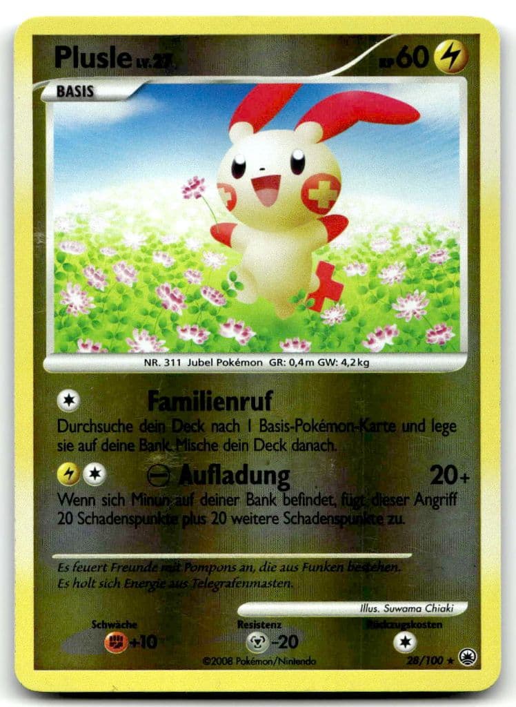 Plusle 28/100 Majestic Dawn trading card
