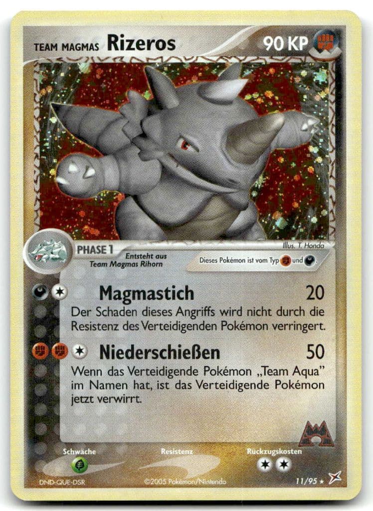 Team Magmas Rizeros 11/95 EX Team Magma vs. Team Aqua trading card