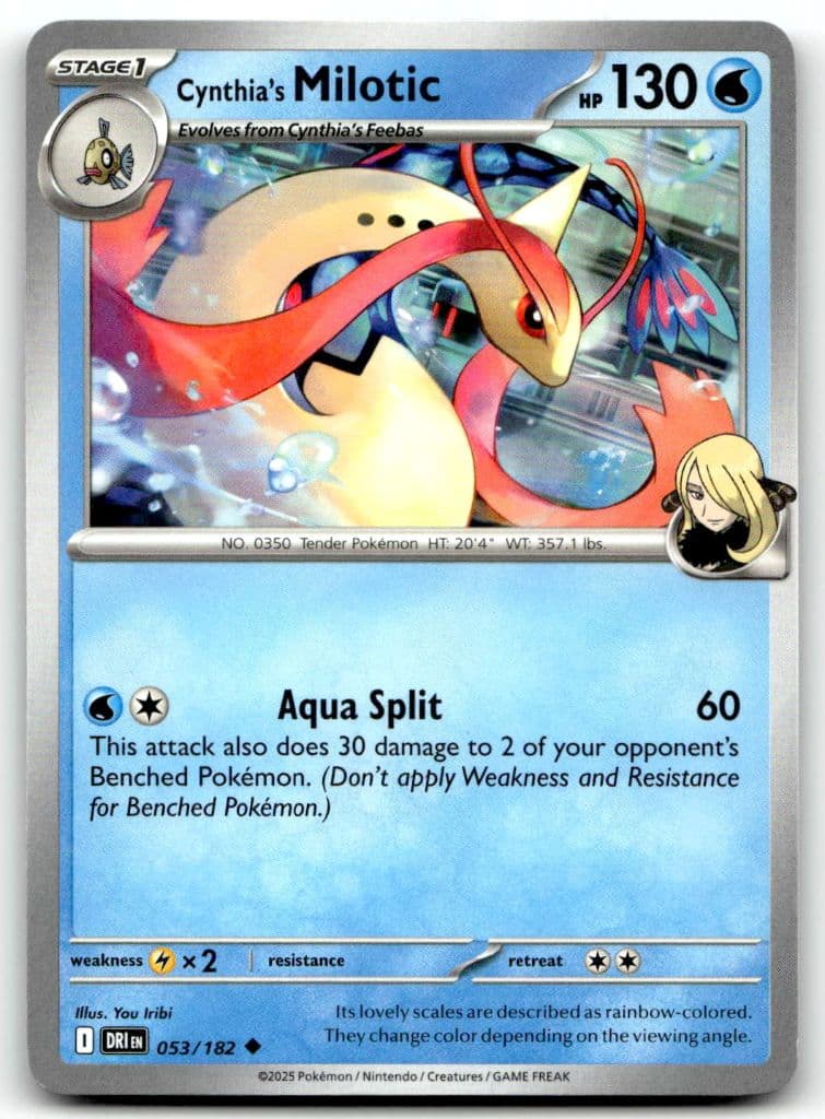 Cynthia's Milotic 053/182 Destined Rivals trading card
