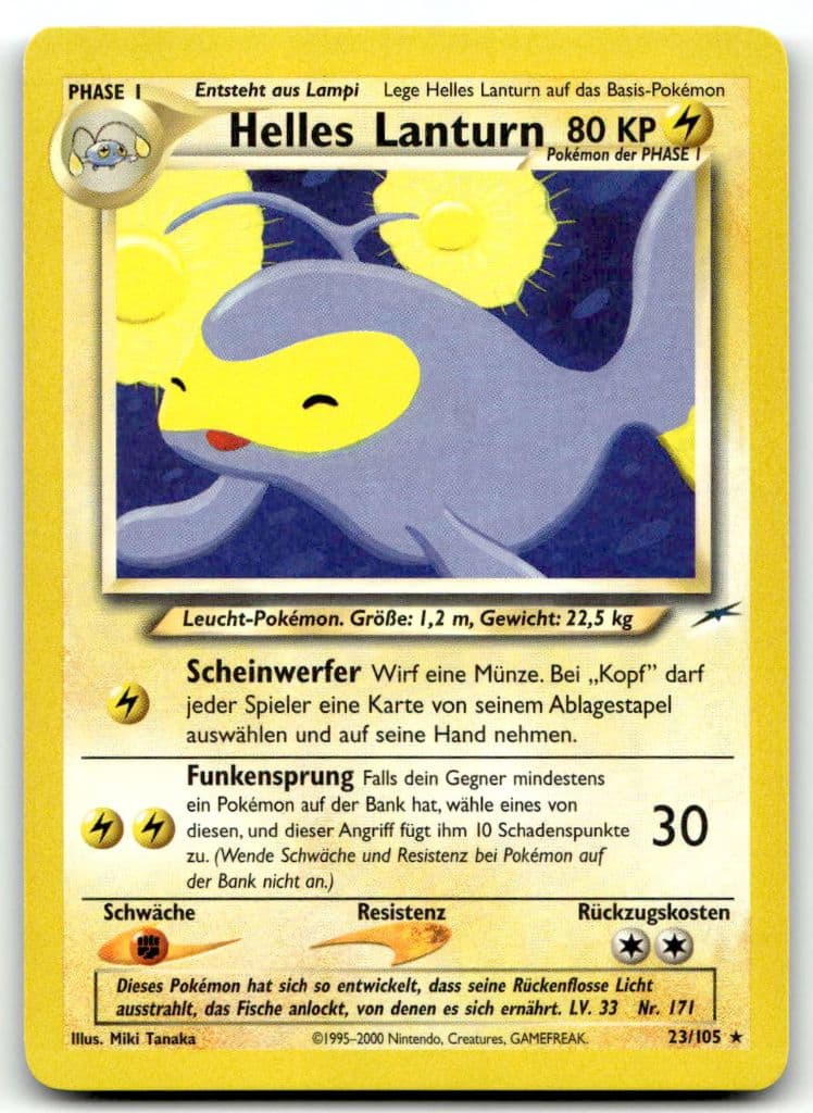 Helles Lantern 23/105 Neo Genesis trading card