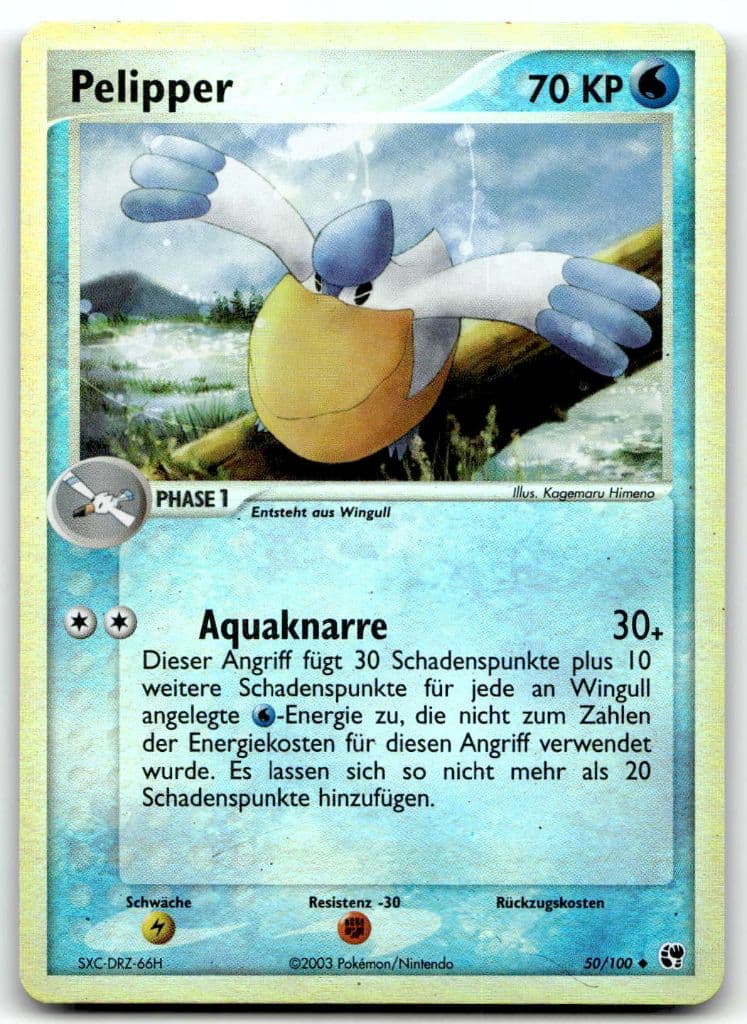 Pelipper 50/100 EX Sandsturm trading card
