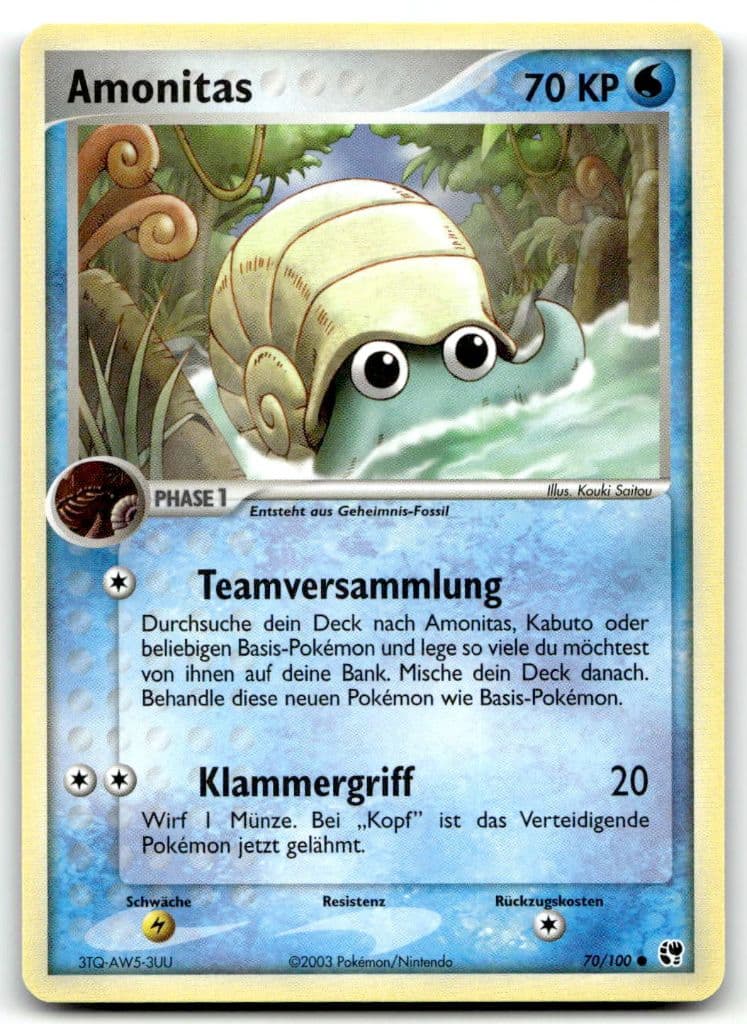 Amonitas 70/100 EX Sandsturm trading card