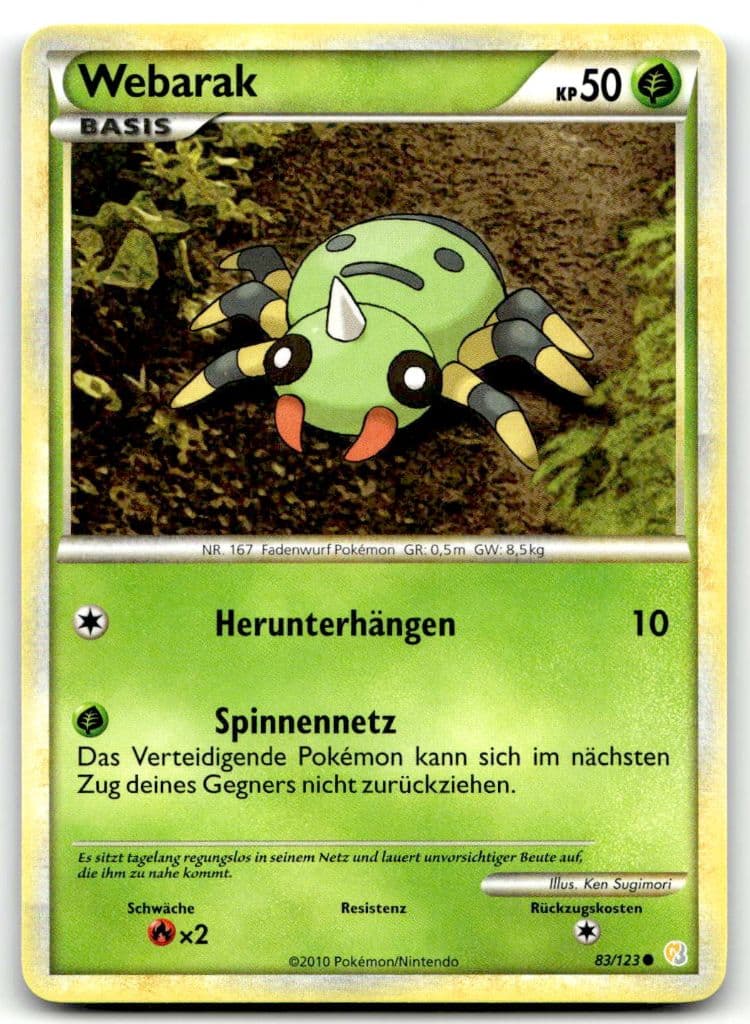 Webarak 83/123 HeartGold & SoulSilver trading card