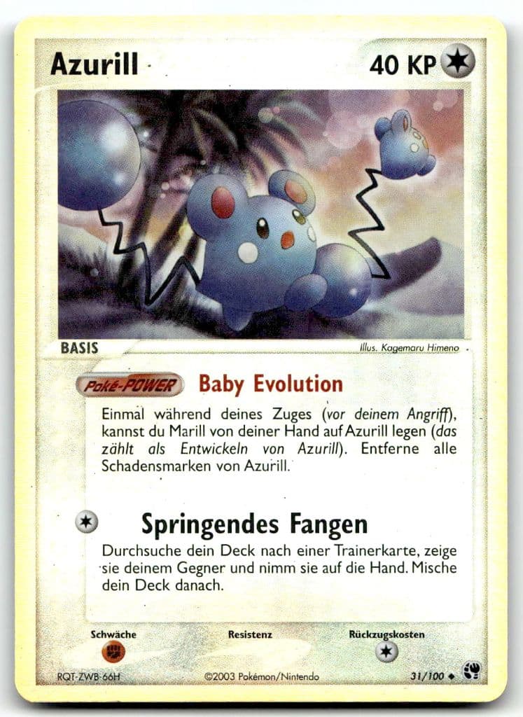 Azurill 31/100 EX Sandsturm trading card