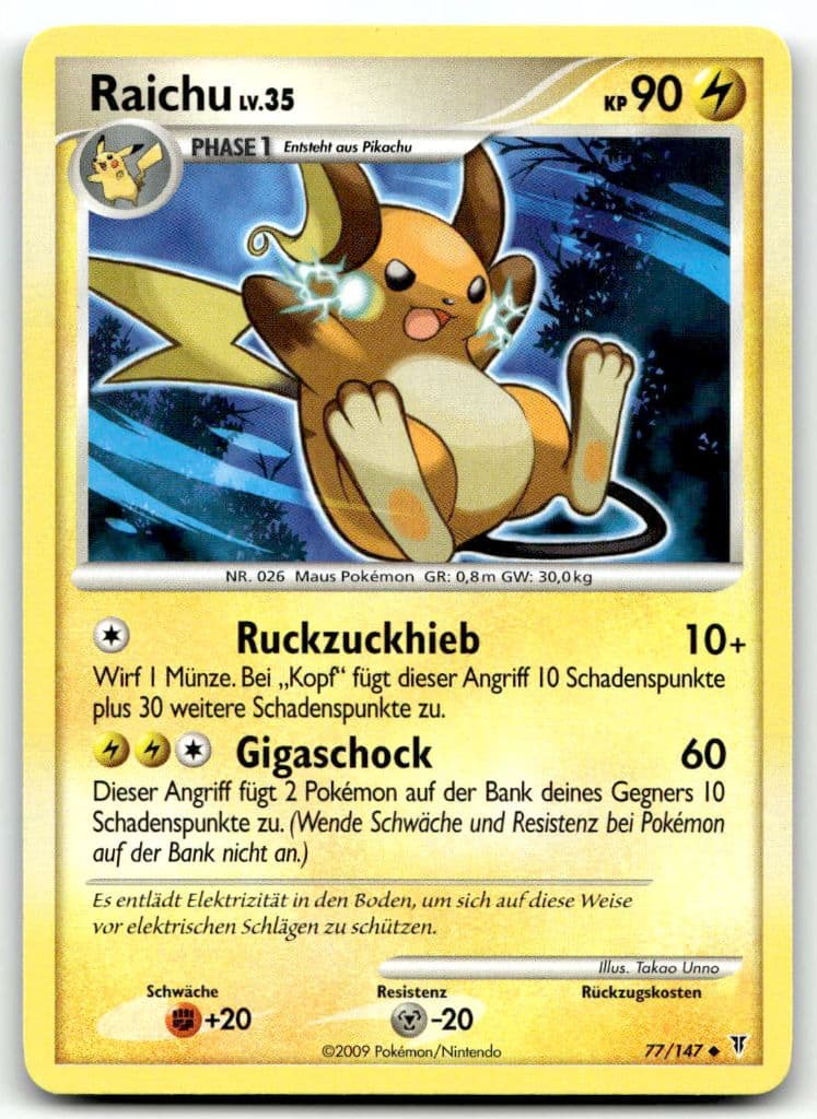 Raichu 77/147 Aufstieg der Rivalen trading card