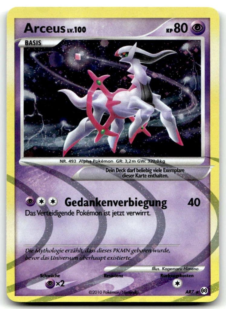 Arceus LV.100 AR7 Arceus trading card