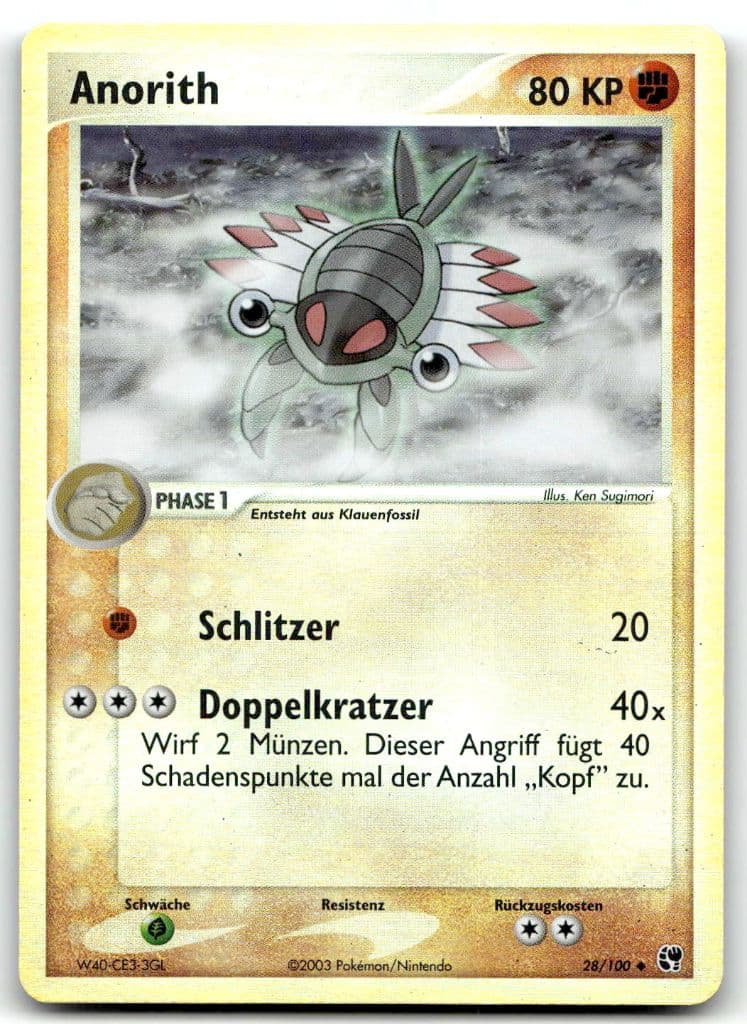 Anorith 28/100 EX Sandsturm trading card