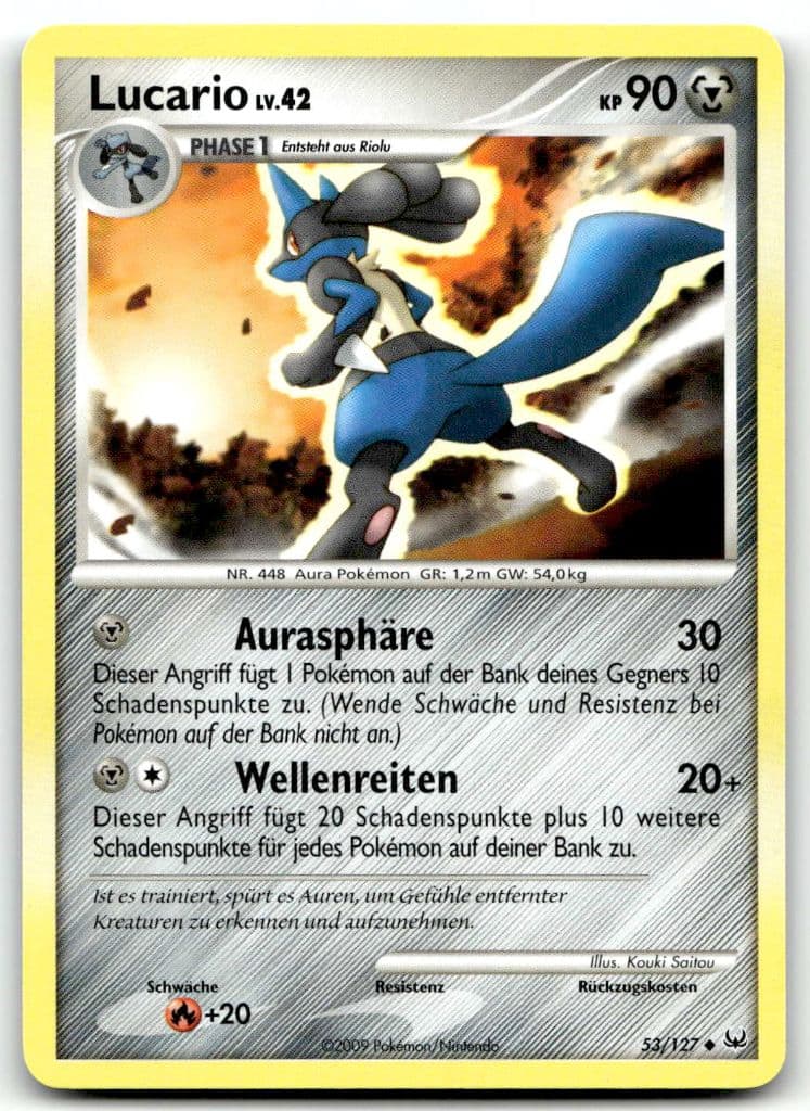 Lucario 53/127 Platin (Platinum) trading card