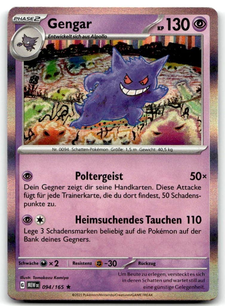 Gengar 094/165 Karmesin & Purpur – 151 trading card